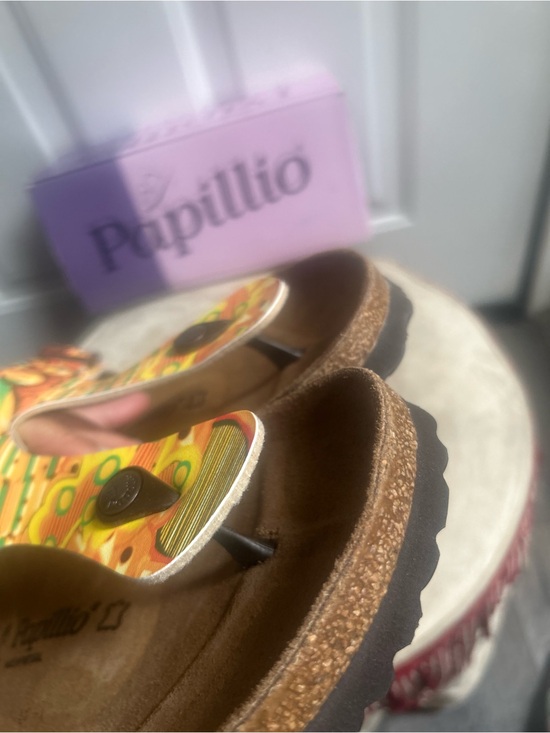 43-US M10 Papillio  Gizeh Pap African Wax Gold Multi-Pattern Sandals Birkenstock main image 8
